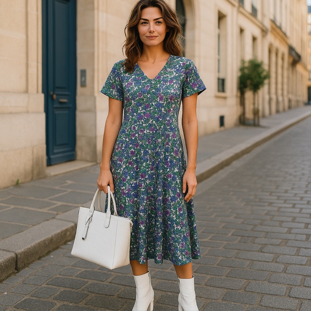 Noracora long white dress covered in beautiful flowers! New